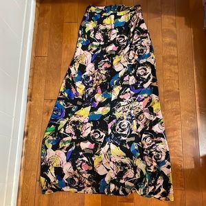Sheer Floral Skirt w/ High Slit